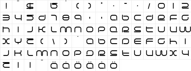 Life support Regular  glyph index