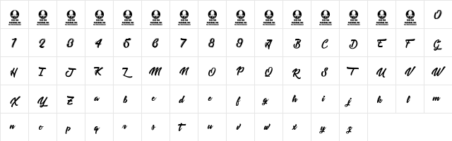 Tastysushi Regular  glyph index