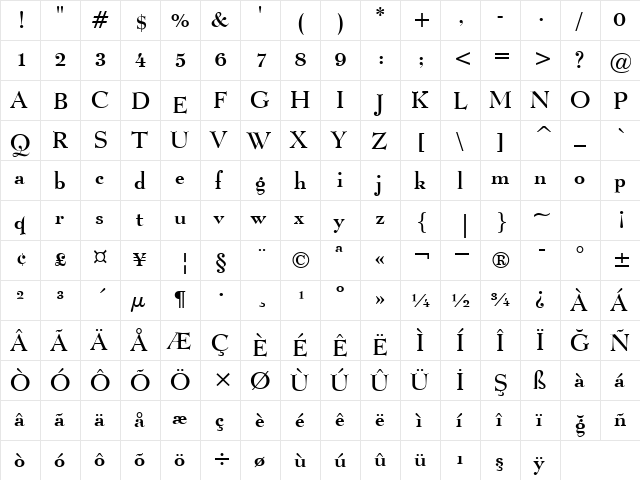 00463 Regular  glyph index