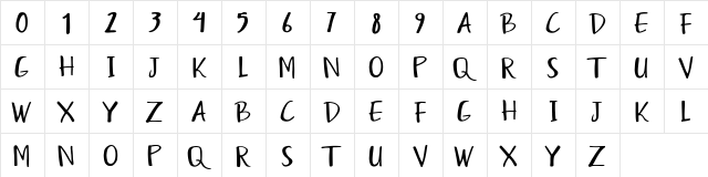 Humayra Regular  glyph index