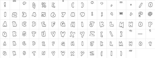 Scrap Tubby Regular  glyph index