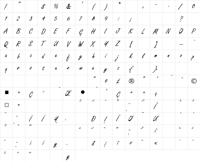 VNI-Free Normal  glyph index