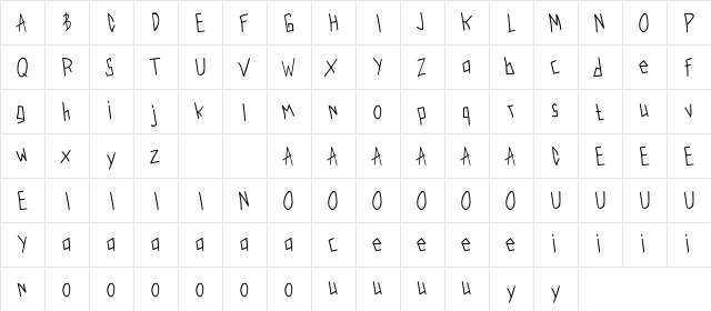 Trumvolion Regular  glyph index