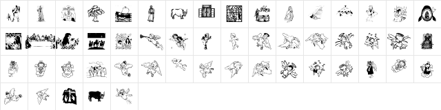 Biblical Regular  glyph index