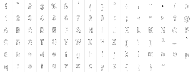 Stitch & Bitch Regular  glyph index
