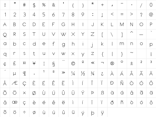 HoosickFalls Regular  glyph index