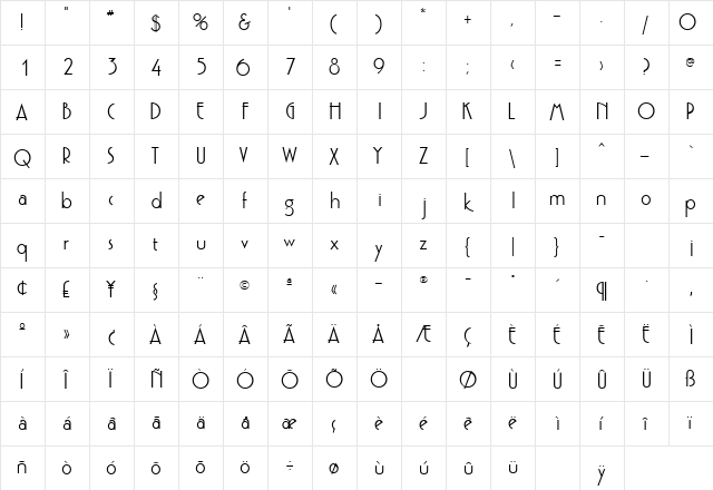 PoufSSK Bold  glyph index