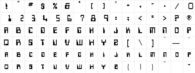 Chassure Regular  glyph index