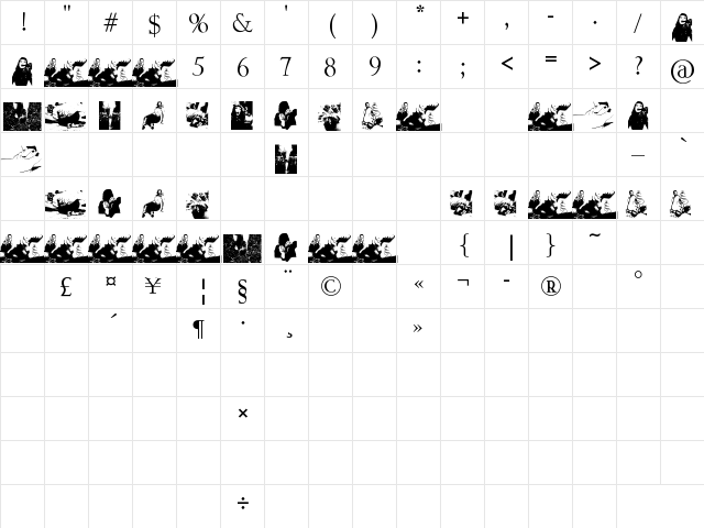 Dirty Female Feet Regular  glyph index