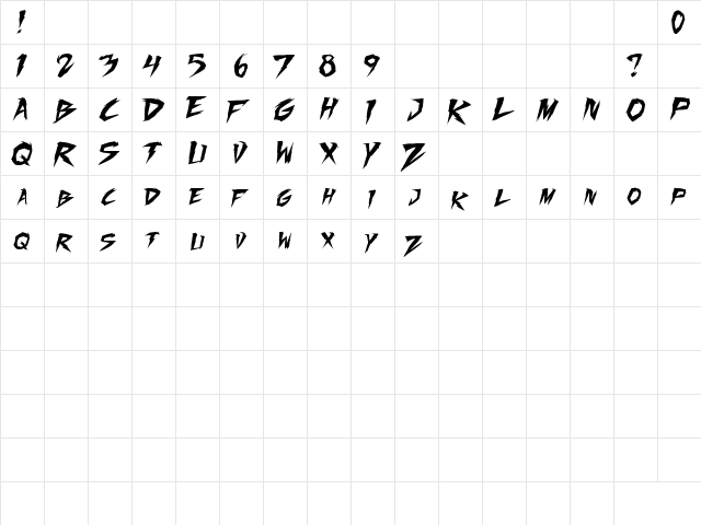 Fighting Spirit TBS Regular  glyph index