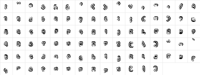 Sin-A-Bon Bold Regular  glyph index