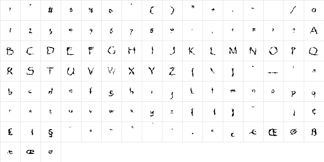 FZ WACKY 13 Normal  glyph index