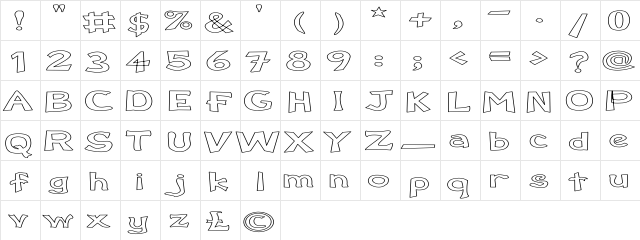 SchwarzWald HE Regular  glyph index