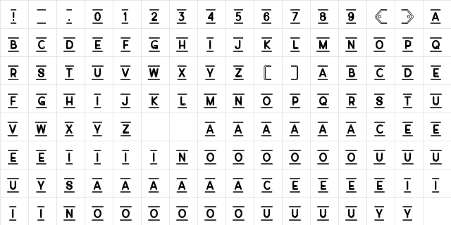 Montecarlito Regular  glyph index