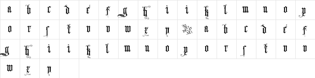 Skjend Hans Gotisk Regular  glyph index