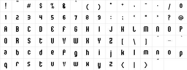 Up and down Regular  glyph index
