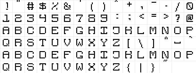 Atari Abandoned Regular  glyph index