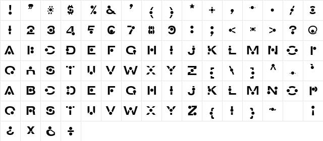 An Creon Regular  glyph index