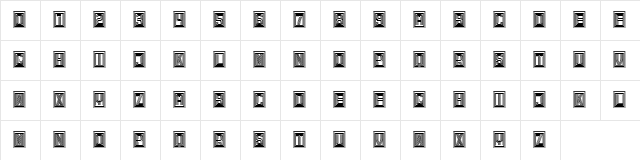 Retailer Regular  glyph index