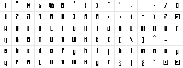 WorkingMan Regular  glyph index