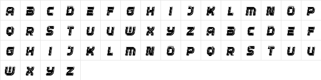 Sierra Italic  glyph index