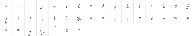Alf Medium  glyph index