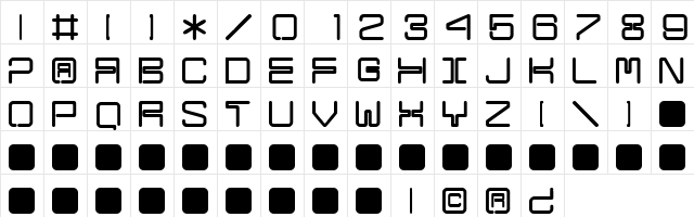 ARIA Medium  glyph index