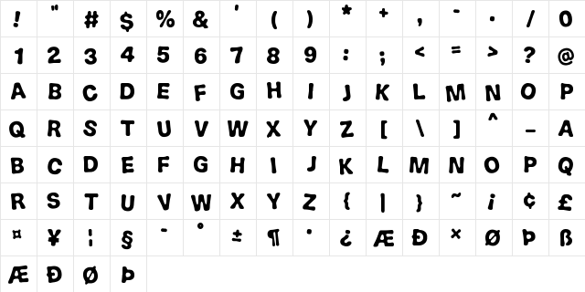 Cake n Truffles Regular  glyph index