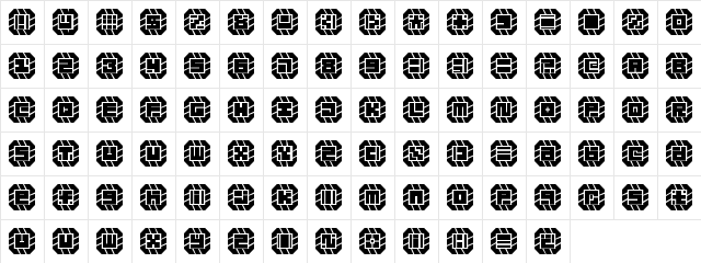 Might Chain Regular  glyph index