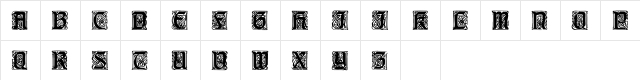 BlockyGothic Regular  glyph index
