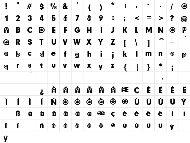 Canadian Participants Regular  glyph index