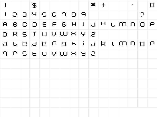 Monkey Wrench Regular  glyph index