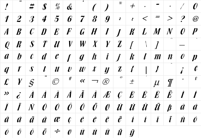 Book Jacket  glyph index