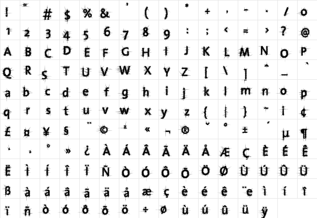 JesusLovesYou Regular  glyph index