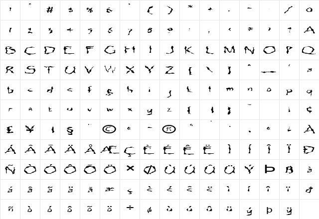 FZ WACKY 13 EX Normal  glyph index