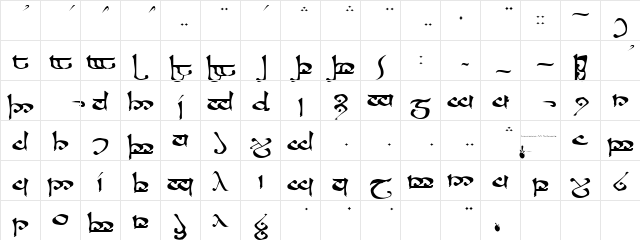 MOROMA Regular  glyph index