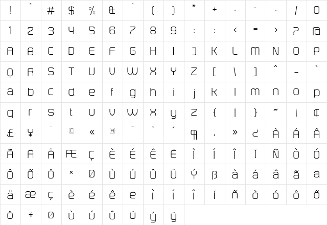 Formatt Light  glyph index