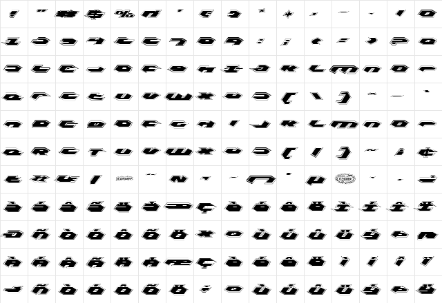 Kubrick Pro Regular  glyph index