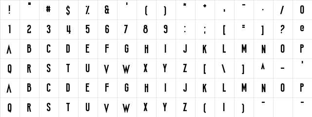 Amateur Camcorder Regular  glyph index