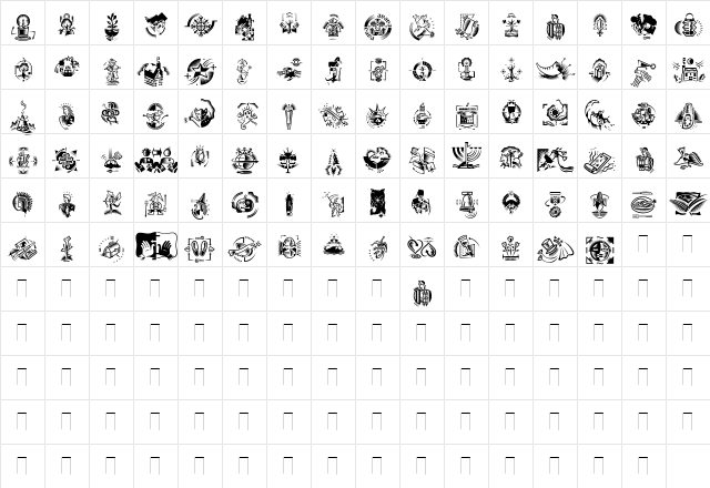 DF Celebrations Medium  glyph index