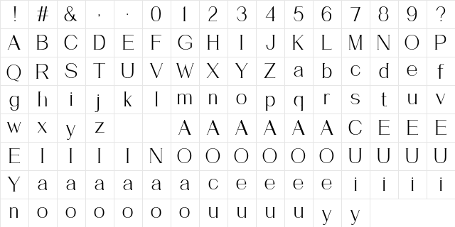 HalfbreD Regular  glyph index