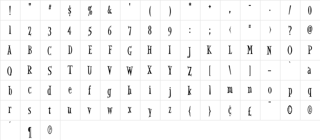 EddieFisher Regular  glyph index