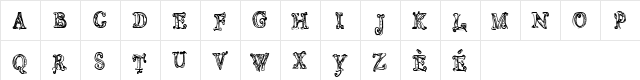 CF Sortilege Regular  glyph index