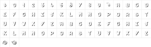 Dust Scratches Regular  glyph index