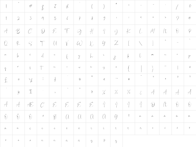 BagusStanlley Stanlley  glyph index