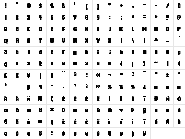 ScreenLogger Medium  glyph index