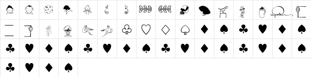 P22 Parrish Extras  glyph index