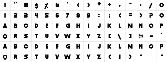 Distortion Dos Digital Regular  glyph index