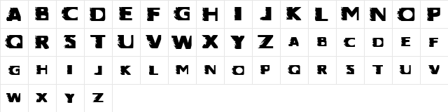 Speed Demon Regular  glyph index