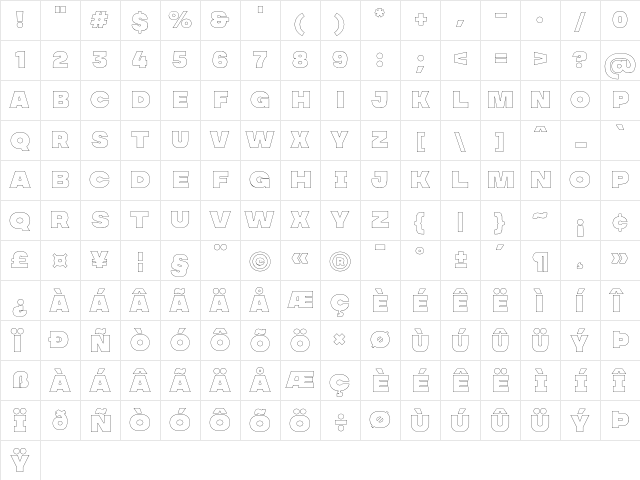 MADE Soulmaze Outline Regular  glyph index